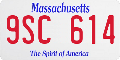 MA license plate 9SC614