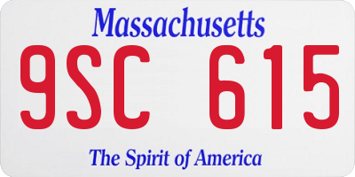 MA license plate 9SC615