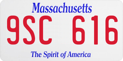 MA license plate 9SC616