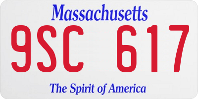 MA license plate 9SC617