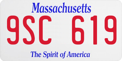 MA license plate 9SC619