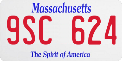 MA license plate 9SC624