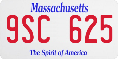 MA license plate 9SC625