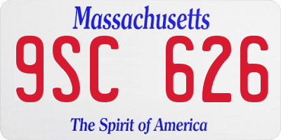 MA license plate 9SC626