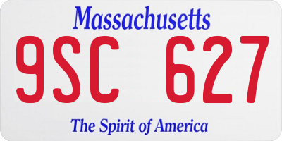 MA license plate 9SC627