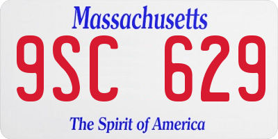 MA license plate 9SC629