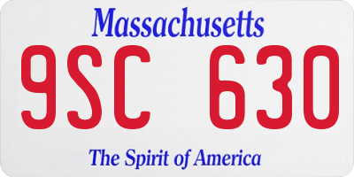 MA license plate 9SC630