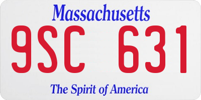 MA license plate 9SC631
