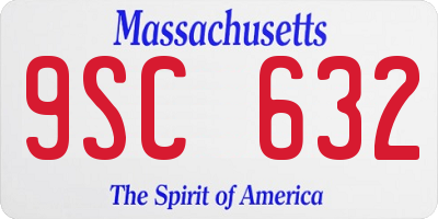 MA license plate 9SC632