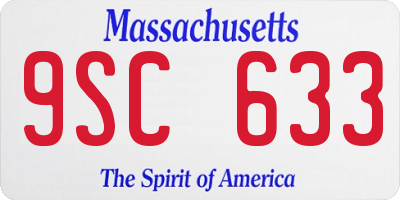 MA license plate 9SC633