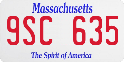 MA license plate 9SC635