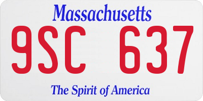 MA license plate 9SC637