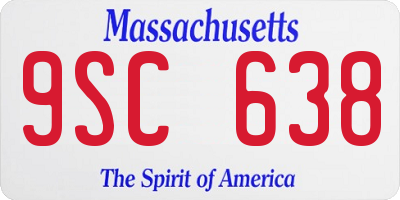 MA license plate 9SC638