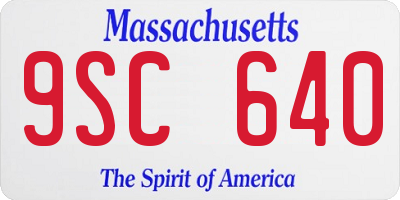 MA license plate 9SC640