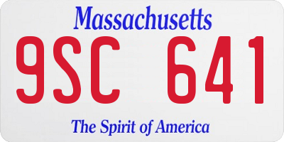 MA license plate 9SC641