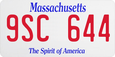 MA license plate 9SC644
