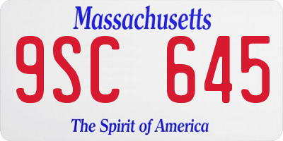 MA license plate 9SC645