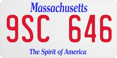 MA license plate 9SC646