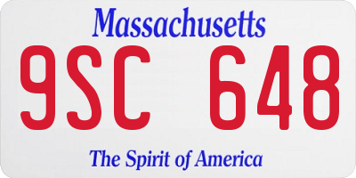 MA license plate 9SC648