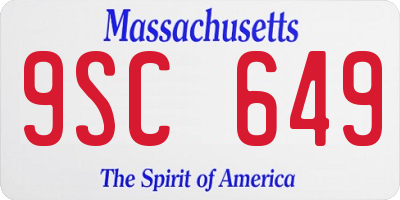 MA license plate 9SC649