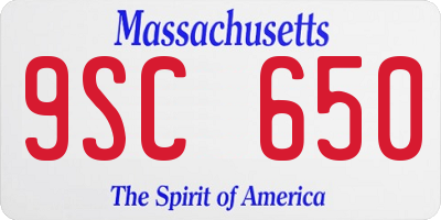 MA license plate 9SC650