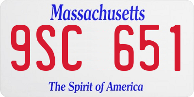 MA license plate 9SC651