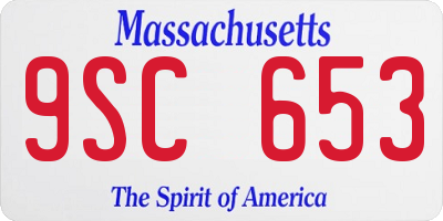 MA license plate 9SC653