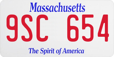 MA license plate 9SC654