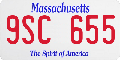 MA license plate 9SC655