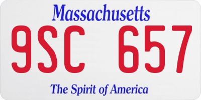 MA license plate 9SC657