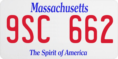MA license plate 9SC662