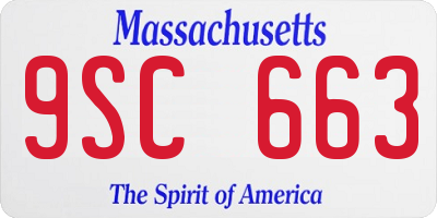 MA license plate 9SC663
