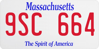 MA license plate 9SC664