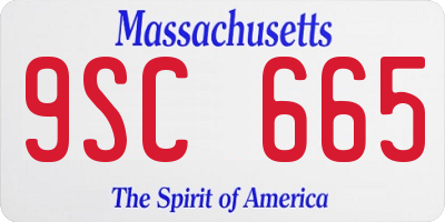 MA license plate 9SC665