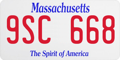 MA license plate 9SC668