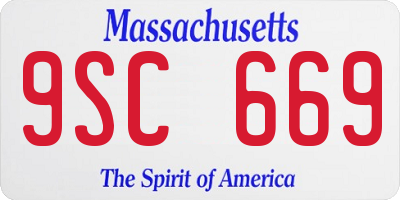 MA license plate 9SC669