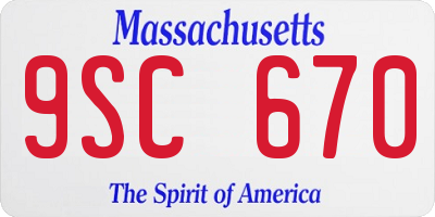 MA license plate 9SC670