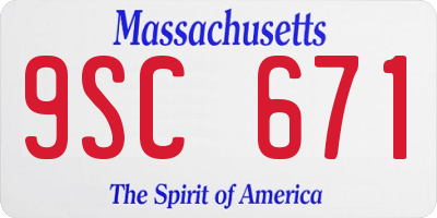 MA license plate 9SC671