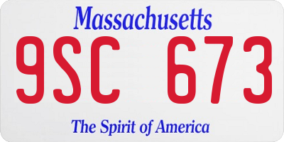 MA license plate 9SC673