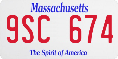 MA license plate 9SC674