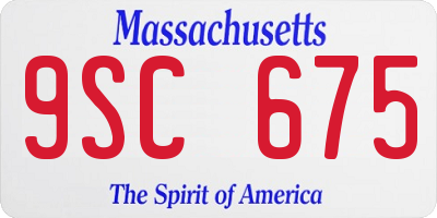 MA license plate 9SC675
