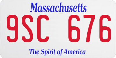 MA license plate 9SC676