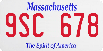 MA license plate 9SC678