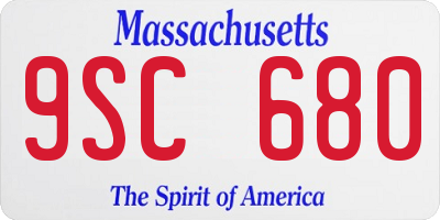 MA license plate 9SC680