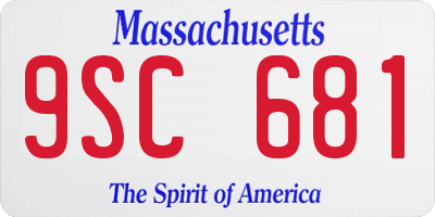 MA license plate 9SC681