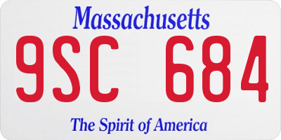 MA license plate 9SC684