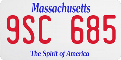 MA license plate 9SC685