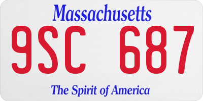 MA license plate 9SC687