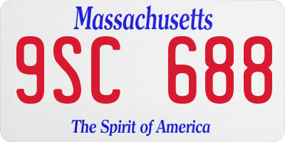 MA license plate 9SC688
