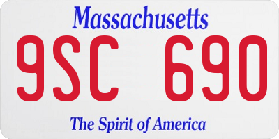 MA license plate 9SC690